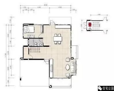 8.5X11.8米農(nóng)村2層別墅, 功能分區(qū)、動(dòng)靜分離