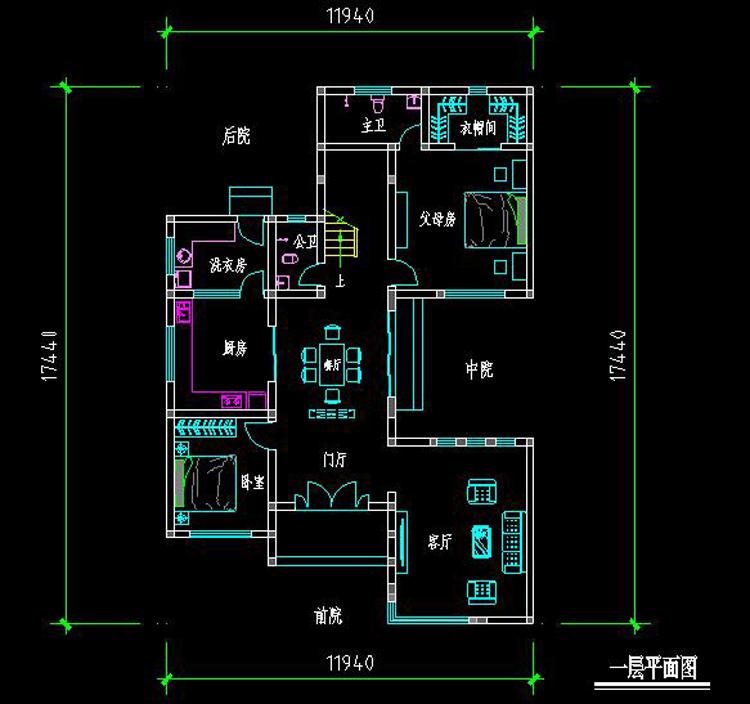 12X18米三層現(xiàn)代農(nóng)村別墅, 帶院子和平層頂, 30萬(wàn)以?xún)?nèi)