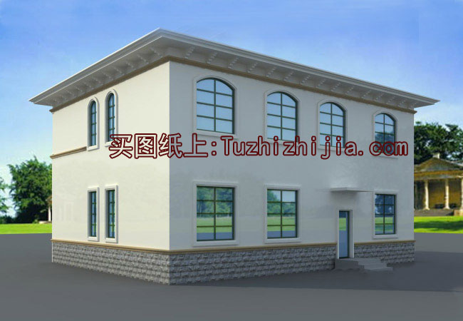 簡單的復(fù)式住宅設(shè)計圖，客廳挑高，帶外觀效果圖片