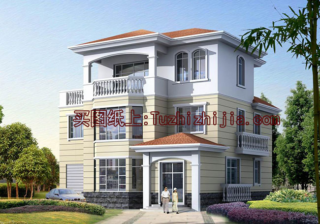 三層新農村住宅設計圖及效果圖，三層樓房設計圖展示