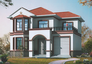 新農(nóng)村二層住宅設計圖外觀素凈，精致，115平方米