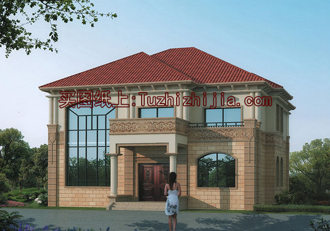 帶閣樓的二層半別墅設計圖和效果圖，外飾簡單但不失奢華