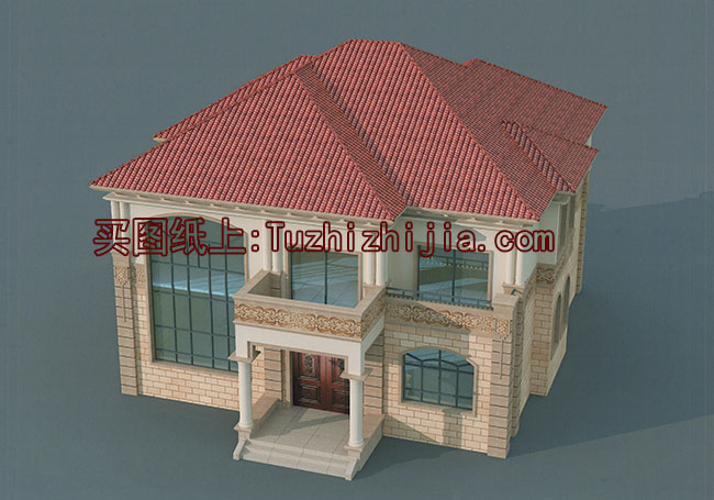 帶閣樓的二層半別墅設計圖和效果圖，外飾簡單但不失奢華