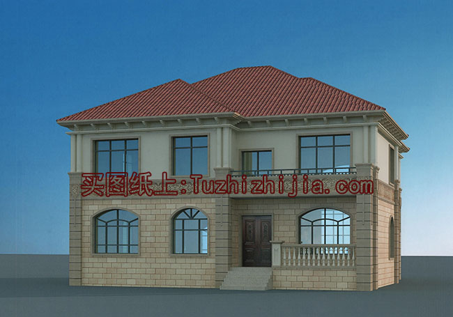 帶閣樓的二層半別墅設計圖和效果圖，外飾簡單但不失奢華