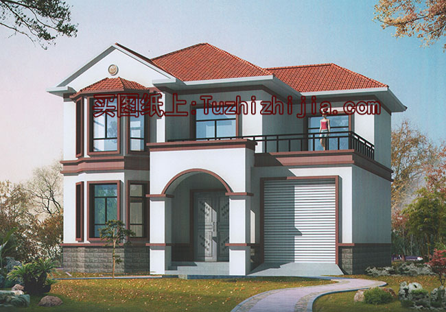 新農(nóng)村二層住宅設計圖,外觀素凈，精致，115平方米