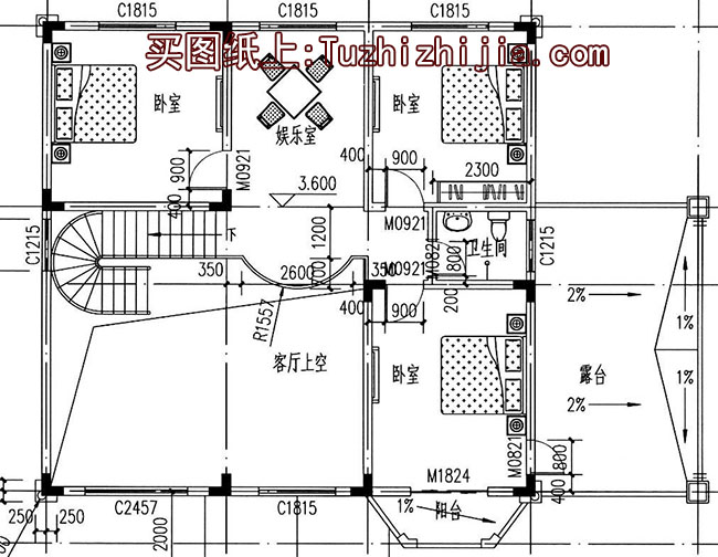 樓中樓客廳挑高二層別墅設(shè)計(jì)圖，復(fù)式別墅方案推薦