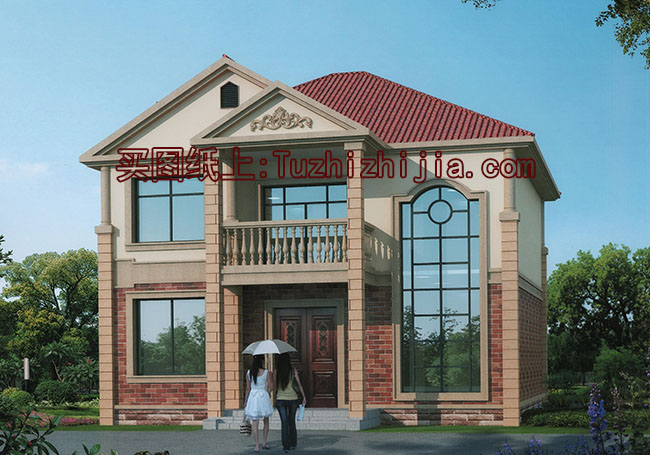 二層復(fù)式小洋樓設(shè)計(jì)圖，外觀精致，戶型合理