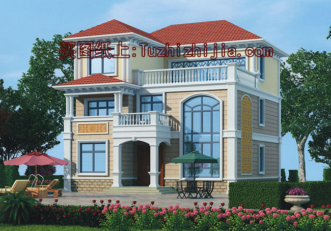 復(fù)式客廳挑空三層別墅設(shè)計(jì)圖，帶外觀效果圖片，推薦