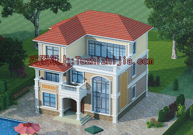 復(fù)式客廳挑空三層別墅設(shè)計(jì)圖，帶外觀效果圖片，推薦