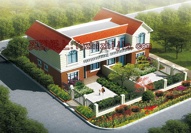 適合兄弟自建的二層雙拼別墅設(shè)計(jì)方案，帶效果圖