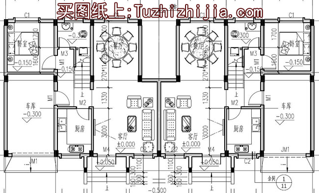 徽派三層雙拼別墅設(shè)計(jì)圖和外觀效果圖，徽派設(shè)計(jì)方案精選