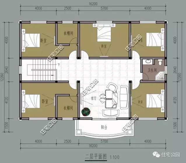 16X12米農(nóng)村別墅，８室２廳，經(jīng)濟實用