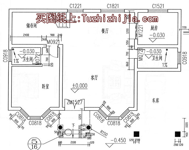 私人別墅房屋cad施工設計圖，造型精致、美觀