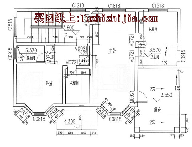 私人別墅房屋cad施工設計圖，造型精致、美觀