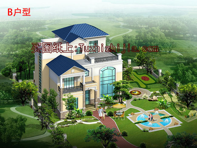 農(nóng)村三層復式樓房住宅設(shè)計圖，私人別墅設(shè)計