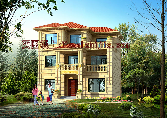 經(jīng)典的農(nóng)村三層小樓房設(shè)計(jì)圖，外觀圖片時(shí)尚、精致