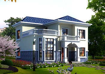 150平農(nóng)村二層復(fù)式別墅房屋設(shè)計(jì)方案圖，帶外觀效果圖片