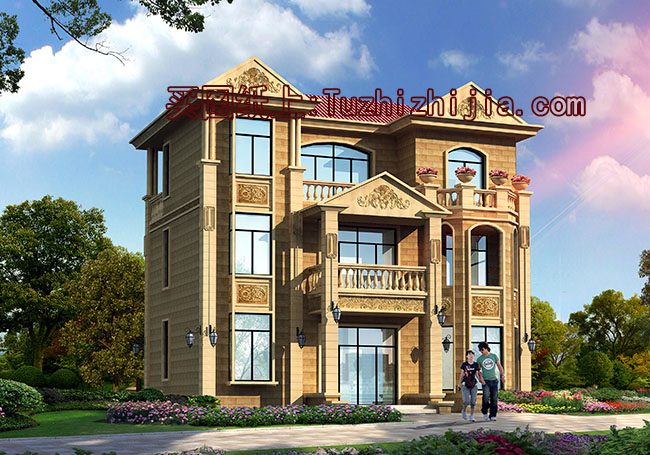 簡(jiǎn)歐風(fēng)格三層別墅設(shè)計(jì)圖，外觀看起來(lái)很高端、上檔次