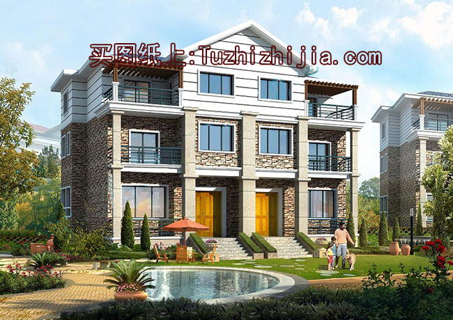 農(nóng)村兄弟倆雙拼別墅房屋設(shè)計圖，外觀質(zhì)樸