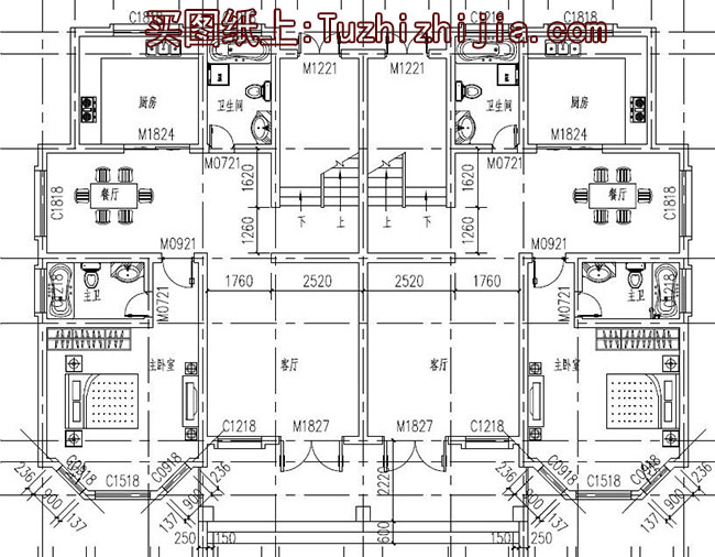 230平（單戶115平）雙拼別墅房屋設(shè)計(jì)圖及效果圖大全