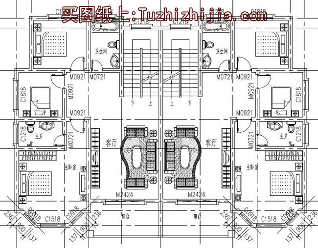 230平（單戶115平）雙拼別墅房屋設(shè)計(jì)圖及效果圖大全