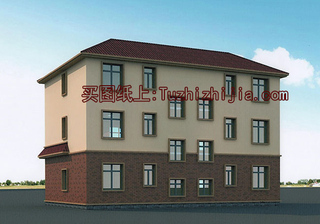 戶型經(jīng)典的 鄉(xiāng)村雙拼別墅房屋設(shè)計(jì)圖，帶外觀效果圖片