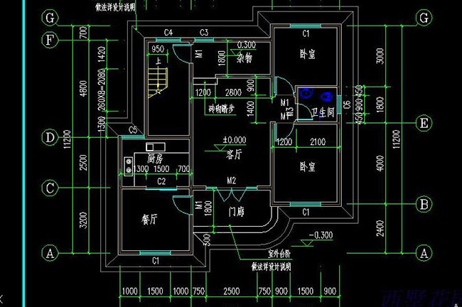 120平三層三間別墅房屋設(shè)計(jì)圖，外觀簡單、大氣