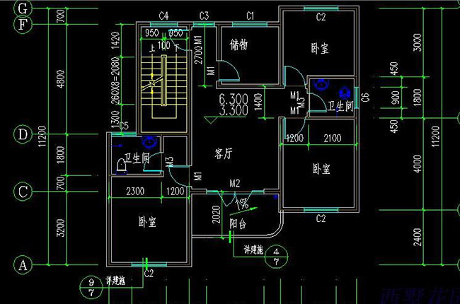 120平三層三間別墅房屋設(shè)計(jì)圖，外觀簡單、大氣