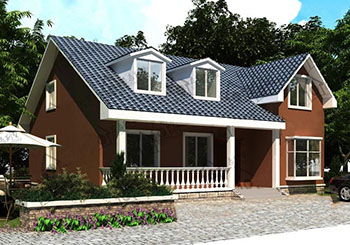 一層半房屋別墅設(shè)計(jì)圖，帶閣樓圖、帶露臺(tái)，外觀新穎時(shí)尚