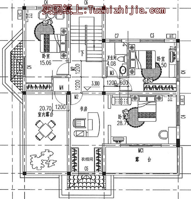 帶車庫二層165平別墅房屋設(shè)計圖，含效果圖