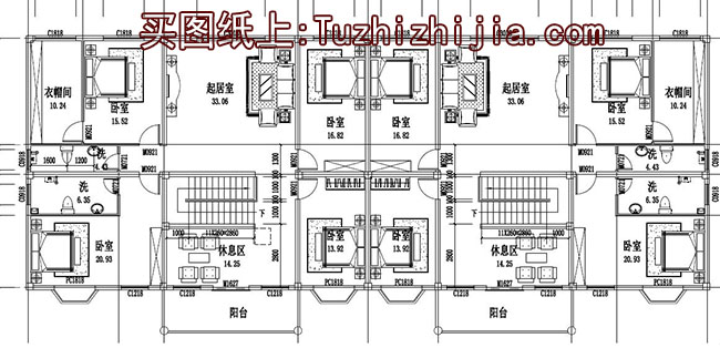 帶底商商鋪三層雙拼房屋別墅設(shè)計(jì)圖，外觀精致、美觀