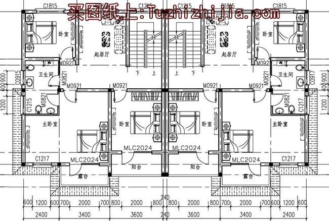 經(jīng)典三層雙拼樓房設(shè)計圖，經(jīng)典外觀，經(jīng)典戶型