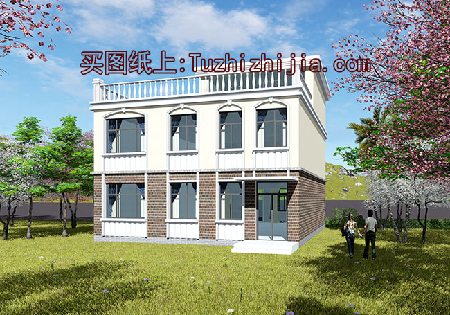 二層半大客廳復式別墅房屋設(shè)計圖，客廳寬闊明亮