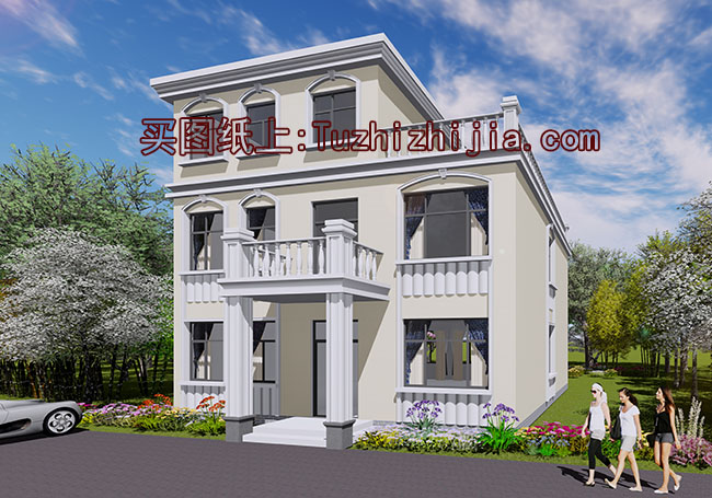 二層半大客廳復式別墅房屋設(shè)計圖，客廳寬闊明亮