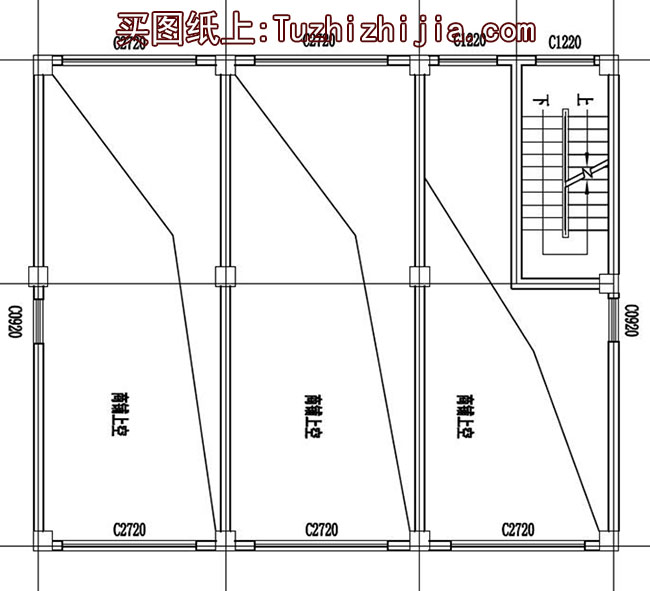 帶商鋪挑高的三層別墅房屋設計圖，商鋪挑高，層高比較高