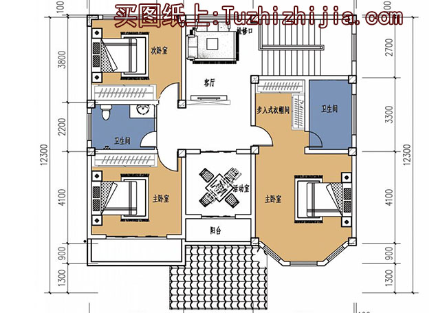 別致美觀的簡歐二層別墅房屋設(shè)計圖，含外觀效果圖