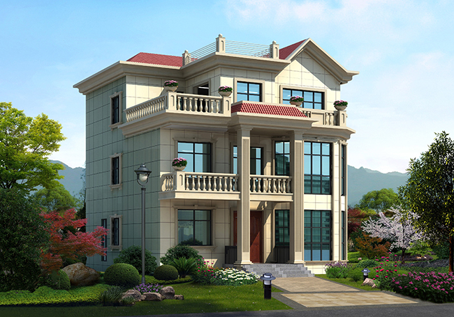 125平方米復(fù)式三層別墅房屋設(shè)計圖，房間多，采光好