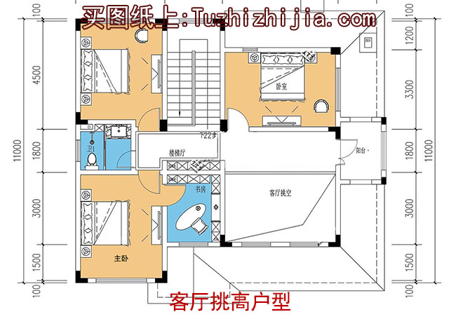 125平兩層別墅房屋設(shè)計(jì)圖，帶普通和復(fù)式兩個(gè)戶型