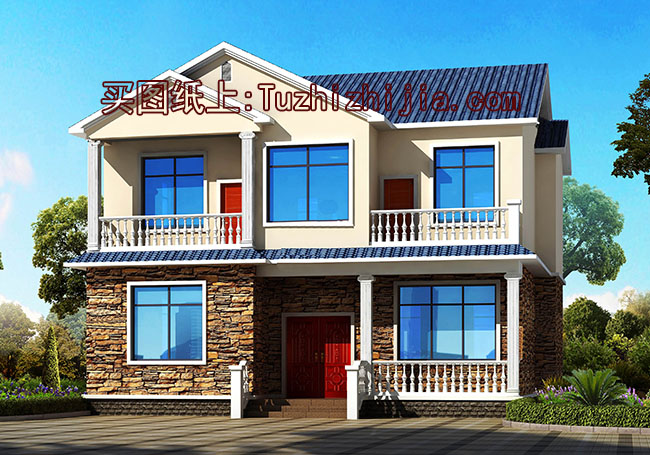 120平二層別墅房屋設(shè)計圖，造型美觀、現(xiàn)代