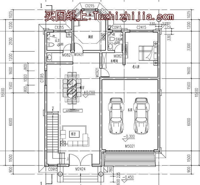 四層半高端歐式別墅房屋設(shè)計(jì)圖，帶車庫、帶露臺