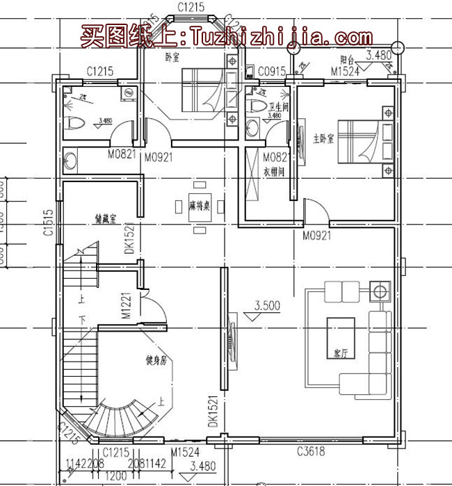 四層半高端歐式別墅房屋設(shè)計(jì)圖，帶車庫、帶露臺