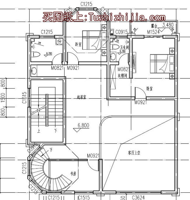 四層半高端歐式別墅房屋設(shè)計(jì)圖，帶車庫、帶露臺