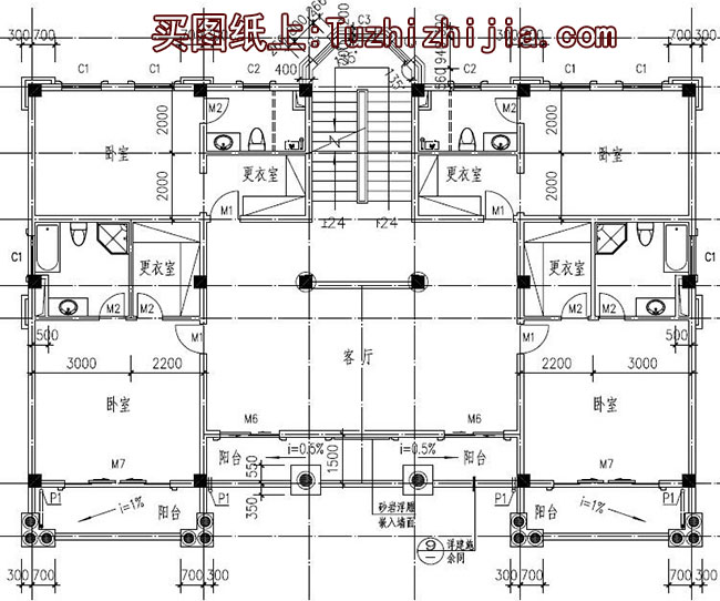 300平四層別墅房屋設(shè)計(jì)圖，含外觀效果圖，大面積、多臥室