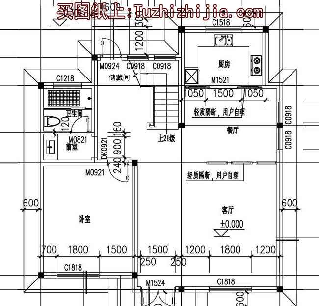 130平帶閣樓兩層半別墅房屋設(shè)計(jì)圖，含外觀效果圖