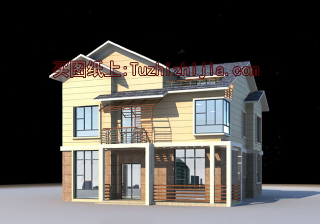 鄉(xiāng)村兩層半150平帶閣樓別墅房屋設(shè)計(jì)圖，客廳大、臥室多