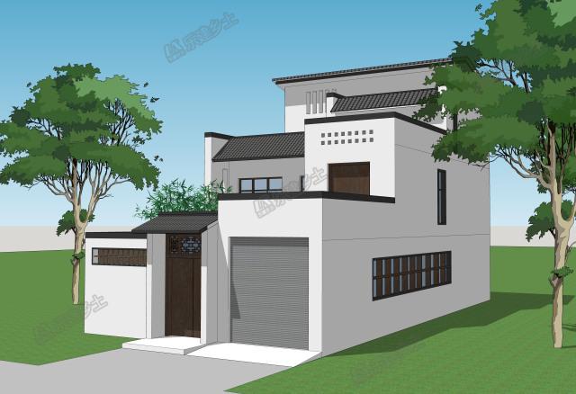 新中式三層住宅設計，戶型合理，造型簡單樸素！