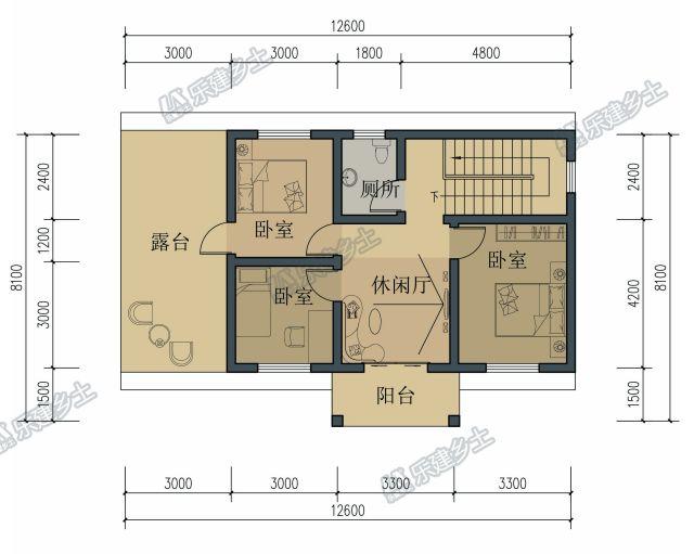 二層農(nóng)村小洋樓設(shè)計(jì)圖，功能齊全，造型美觀！