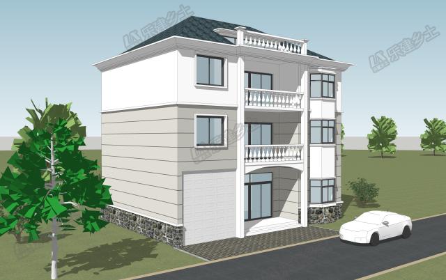 簡歐三層自建房設(shè)計(jì)，簡潔美觀，多代同堂都沒問題！