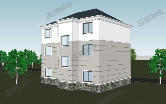 簡歐三層自建房設(shè)計(jì)，簡潔美觀，多代同堂都沒問題！