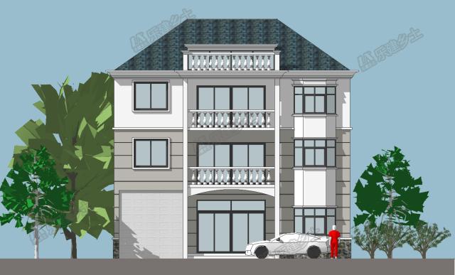 簡歐三層自建房設(shè)計(jì)，簡潔美觀，多代同堂都沒問題！